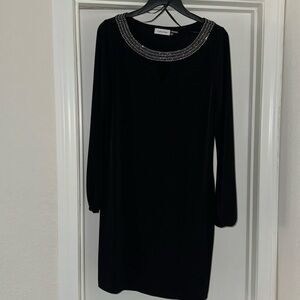 Long sleeve midi Calvin Klein black dress